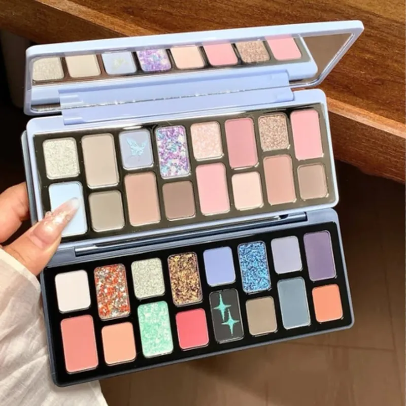 Cheeryep Σετ Μακιγιάζ Glitter Eye Shadow Palette Lip Stick Moisturize Lip Balm Mirror 6 τμχ Σετ Qianyan Kits για γυναίκες όλα σε ένα