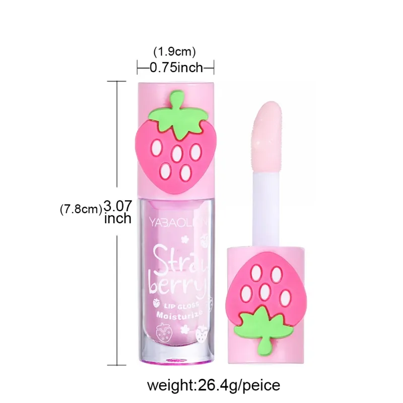 Süßes Lippenöl in Erdbeerform, süß, feuchtigkeitsspendend, praller, feuchtigkeitsspendend, nährend, klares Lippenöl, Reparatur trockener Lippen, Make-up-Lippe — image 5