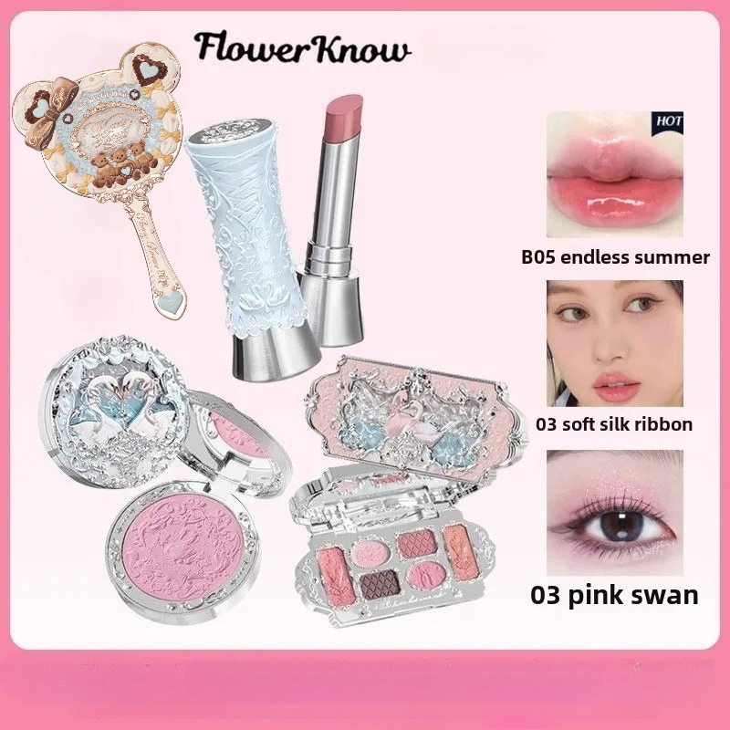 Flower Knows Makeup Sets Swan Ballet Series Gift Box Lipstick Blush Eyeshadow Palette Handheld Mirror Makeup Gift Box — image 8