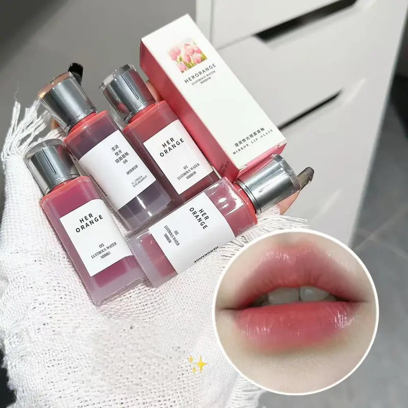 Herorange Hydrating Gloss Lip Tint Watery Texture ริมฝีปากแก้วอวบอิ่ม Long Lasting Non-Dry Dating Daily Makeup — image 2