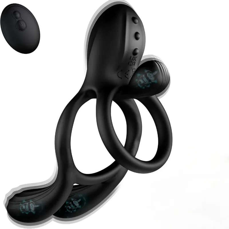 Vibrating Cock Ring for Men Remote Control Penis Ring Ejaculation Delay Chastity Cage Clitoris Stimulation Sex Toy for Couples