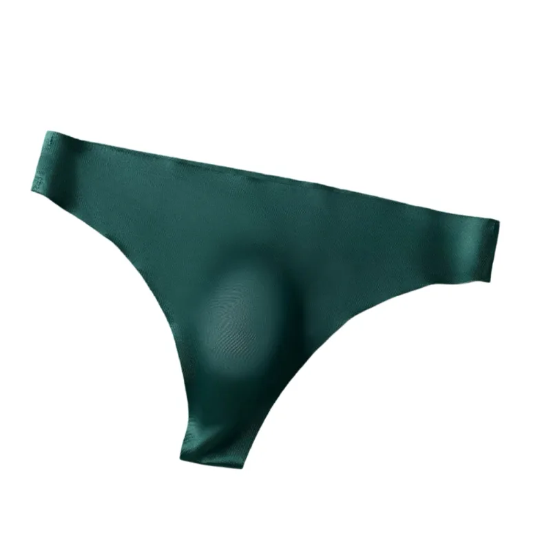 ผู้ชายไม่มีรอยต่อผ้าไหมน้ำแข็งชุดชั้นใน G-String 3D Bulge POUCH Low-RISE T-Back Thongs Low RISE Men กางเกงบิกินี่ U กระเป๋าชุดชั้นใน — image 10