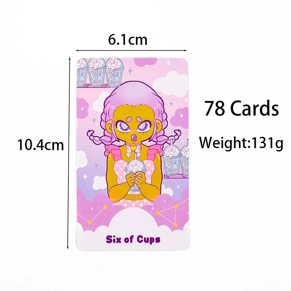 Kartu Tarot Perjalanan Pastel 78 Buah Versi Bahasa Inggris Ramalan Oracle Dek Papan Permainan Pesta Berkemah Merah Muda Asli Wanita 10.4*6.1Cm