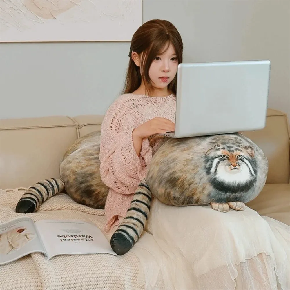 Cuscino per gatti di peluche abbracciabile realistico per gatti super morbidi dall'aspetto feroce Cuscino per gatti di simulazione adorabile elastico per divano — image 2