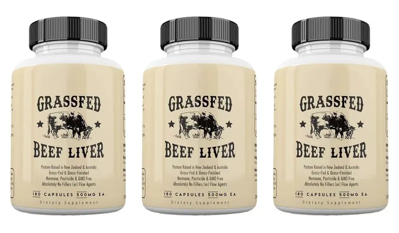 แคปซูลตับเนื้อ Grassfed 500 มก. แต่ละทุ่งหญ้าเลี้ยงสัตว์เสริมตับวัวไม่ใช่จีเอ็มโอ 180 แคปซูล — image 8