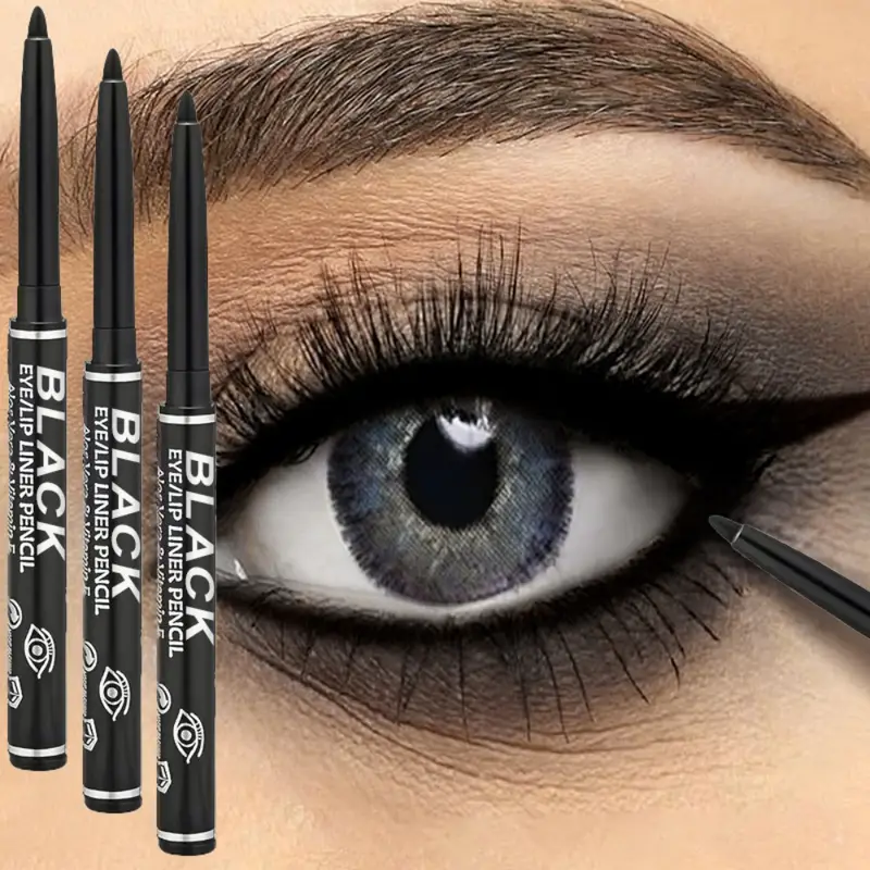 1/3 Buah/Eyeliner Coklat Hitam Halus Halus Tahan Air dan Tahan Keringat Tahan Lama Pena Bulu Mata Bawah Ulat Sutra Rias