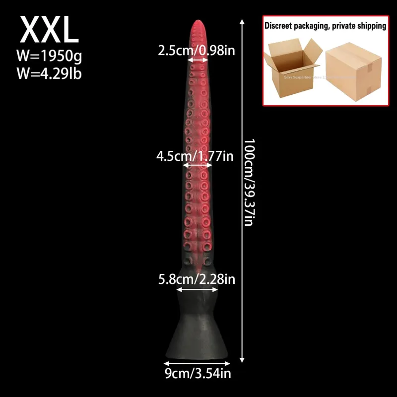 50-100 cm Super Lange Anal Peitsche Octopus Anal Plug Silikon Saugnapf Bdsm Buttplug Dilatdor Anal Xxl Sex spielzeug Frauen Männer Sex Sho — image 8