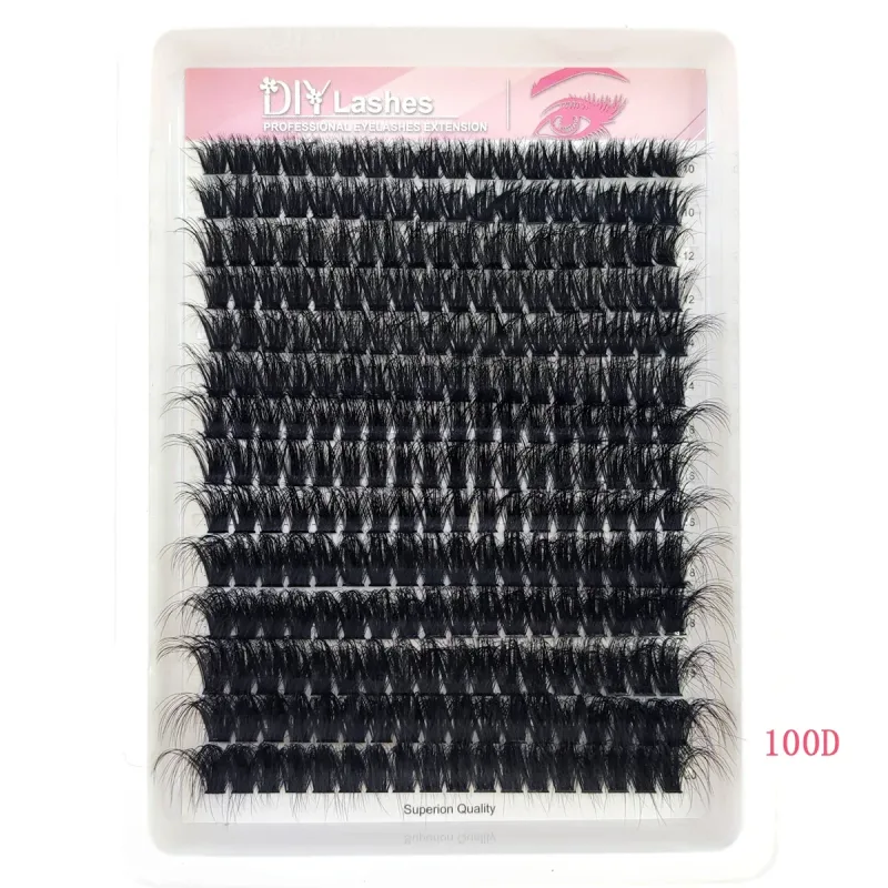 14 Reihen Fluffy Lash Bundle Thick Curl Lash Bundle Extended 80D-100D Cat Eye Lash Extension Wimpern — image 5