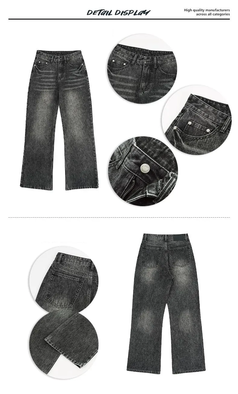 2025 primavera nuovi uomini jeans svasati pantaloni in denim con taglio a stivale dritti jeans grigi vintage uomo comfort pantaloni da uomo fondo a campana — image 9