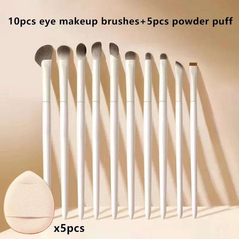 5/6/8/10pcs แปรงแต่งหน้าธรรมชาติชุดรายละเอียดอายแชโดว์ Contouring แปรง Ultra Soft Blending eyeliner Brow แปรงแต่งหน้าเครื่องมือ