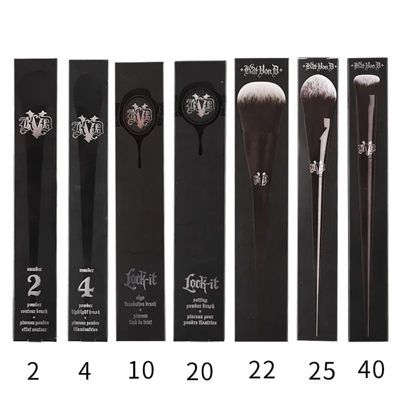 Kat Von D ensemble de pinceaux de maquillage et Kit fond de teint Blush surbrillance correcteur poudre sculptant pinceau fard à paupières marque KVD pinceau de maquillage — image 16
