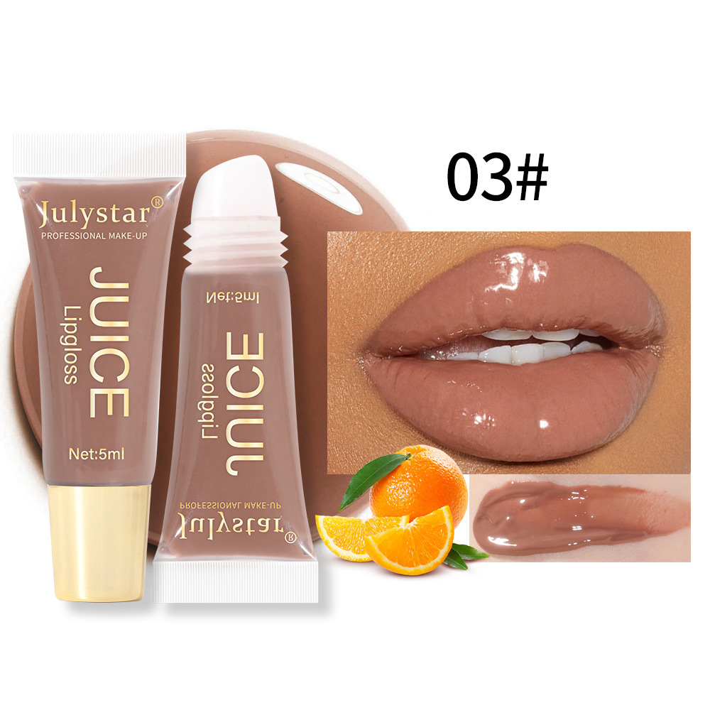 Gloss Bibir Montok Coklat Bogel Melembapkan Minyak Bibir Buah-buahan Lutsinar Kesepenuhan Bibir Tint Aplikator Solek Tiub Lembut Penjagaan Kecantikan