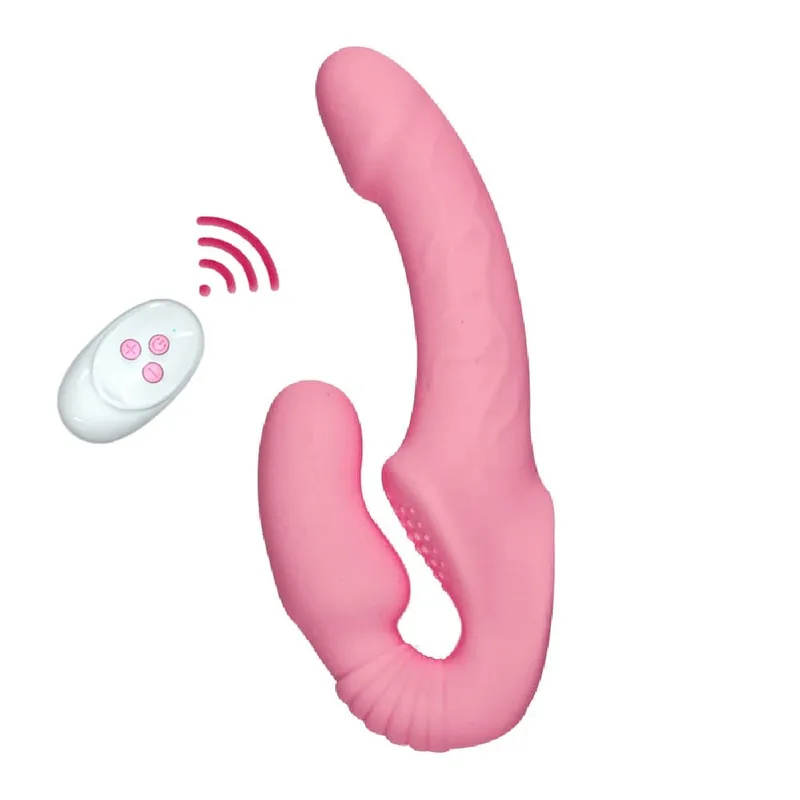 Vibromasseur gode sans bretelles avec télécommande pour femmes Couples lesbiens G Spot jouets sexuels avec stimulateur de Clitoris adulte