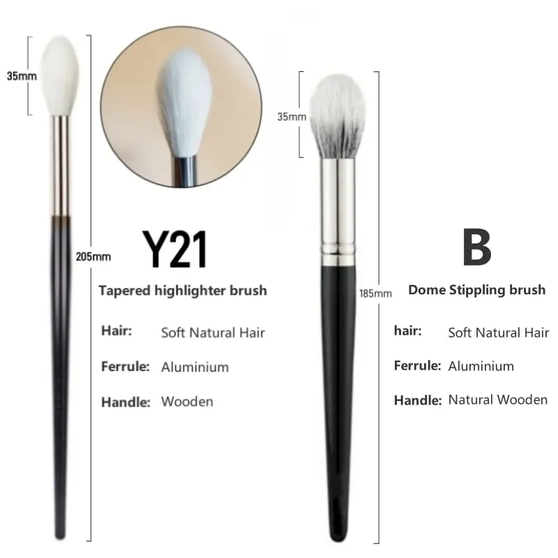 Tapered Highlighter Makeup Brushes Natural Goat Hair High Quality Face Blender Contour Make Up Brush Tools — image 15