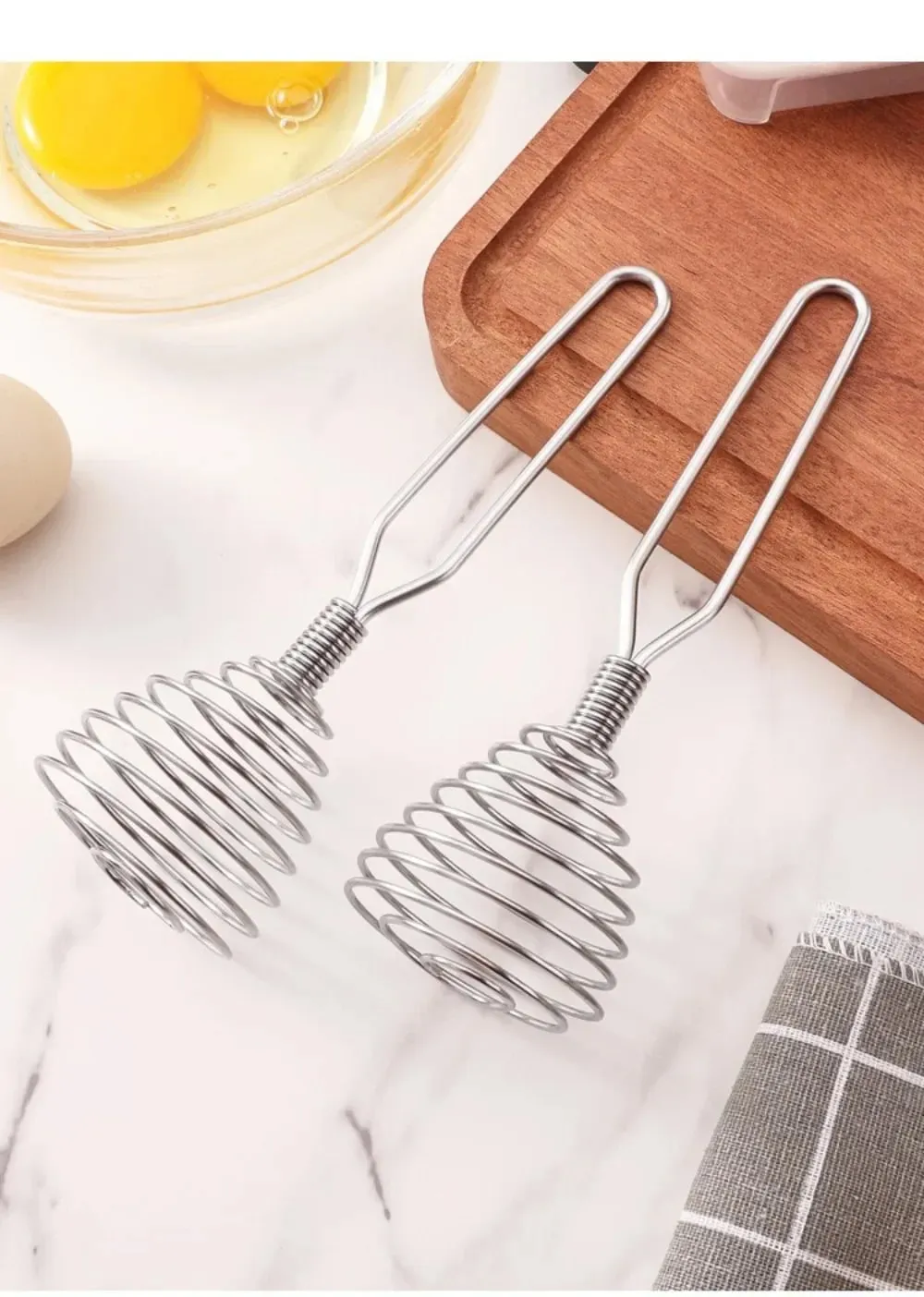 Kitchen Accessories Spiral Whisk Stirrer Mixer Stainless Steel Egg Milk Jam Beater Manual Blender Cooking Kitchen Utensil Tool — image 7