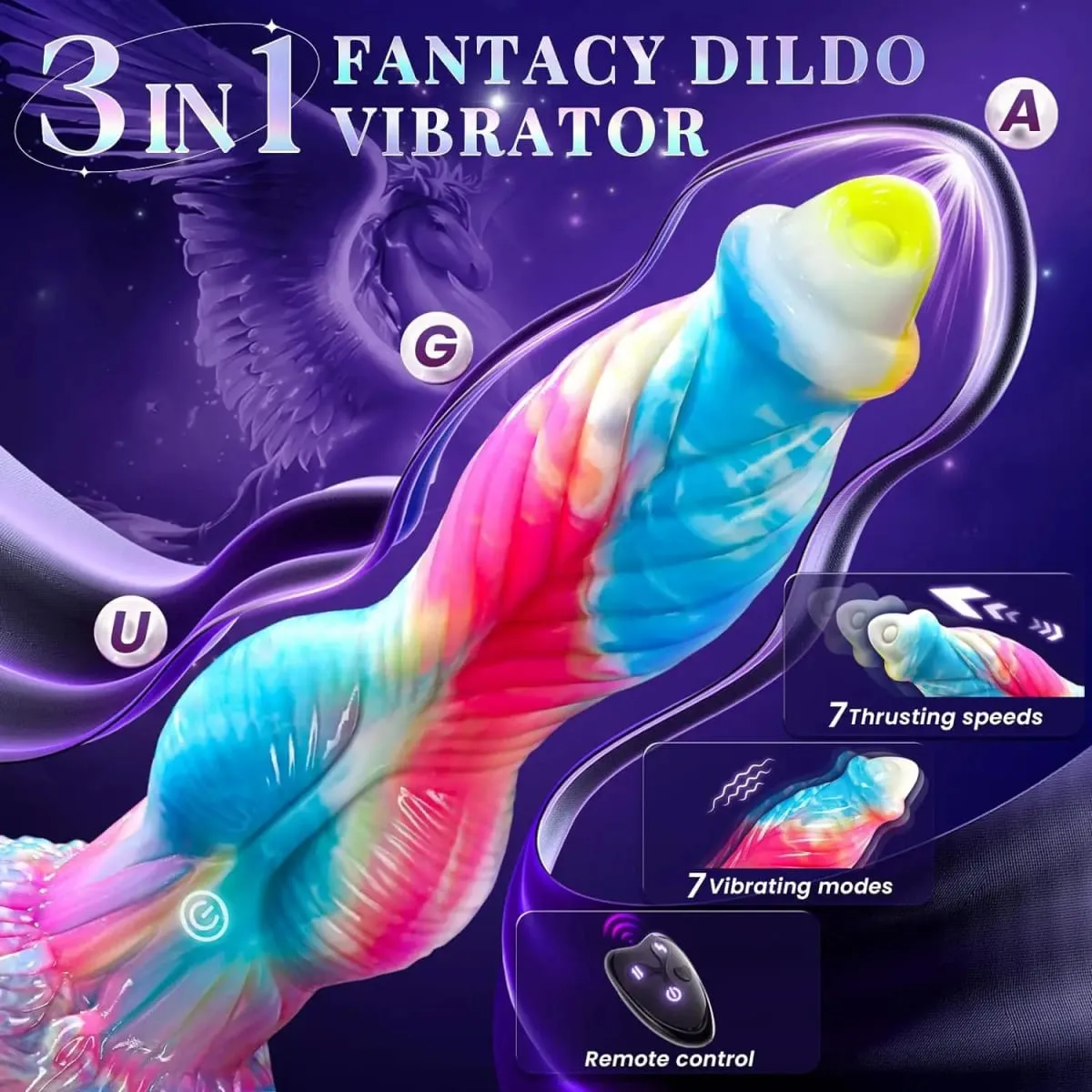 Remote Control Thrusting Monster Dildo Vibrator Thick Huge Vibrating Dildo with Suction Cup Anal Toys Adult Sex Toys for Women — image 2