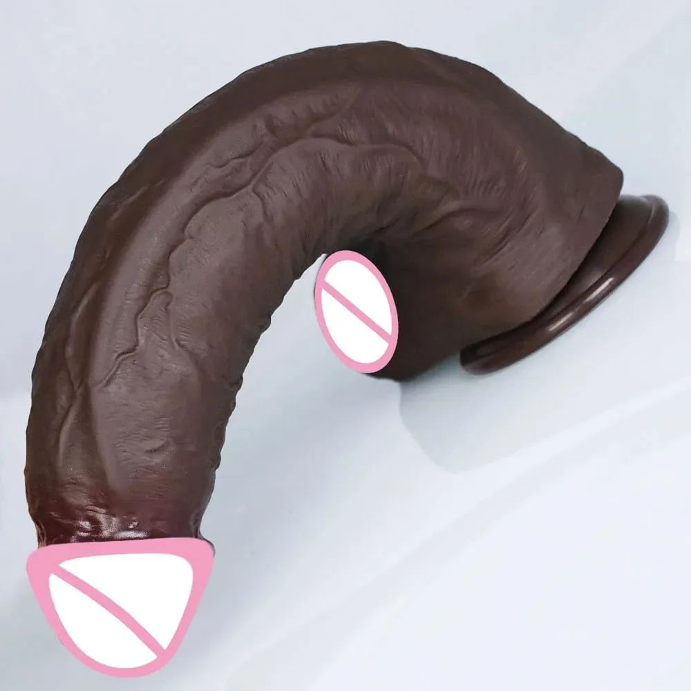 Realistik Lembut Besar Hitam Dildo Double Silikon Sedutan Cawan Zakar Wanita Faraj Melancap Zakar/batang Wanita Lelaki Dubur Mainan Seks Dewasa — image 3