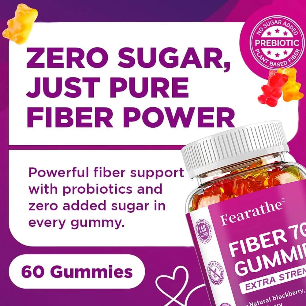 Caramelle Gommose con Fibra Prebiotica per Adulti - Fibra 7G Extra Forte - Zero Zuccheri Aggiunti - Supporto per la Salute Digestiva e la Regolarità — image 3