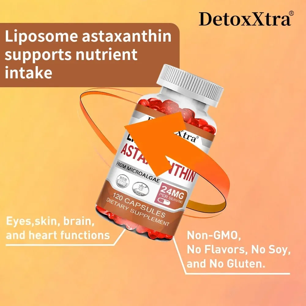 Liposomal Astaxanthin 24mg Antioksidan Premium Penyerapan Tinggi Menyokong Metabolisme Kulit Mata Kesihatan Sendi & Imun Bukan GMO — image 5