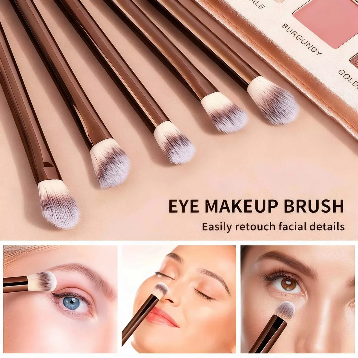 13ks štětců na make-up s úložným sáčkem Měkký nadýchaný kosmetický podkladový pudr oční stíny Kabuki Blending Beauty Tool Makeup — image 4