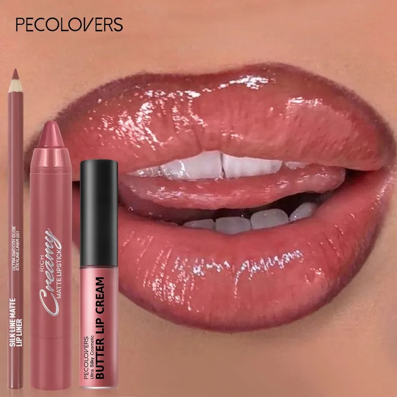 3PCS/SET Long-Lasting Non-Stick lipstick pen&Waterproof Lipliner Pencil & Long-Lasting Lip Oil Lip Gloss Beginner-Friendly — image 3