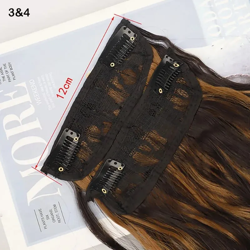Jeedou Synthetic 4 Teile/satz Clip-in Strand Wellige Haarverlängerungen Lange Bouncy Lockige Haarteile Schwarz Braun Farbe für Frauen — image 6