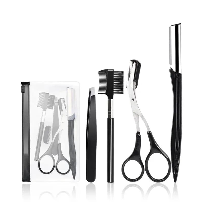 4/11/12 Pcs Nuovo Rasoio Sopracciglia Set Forbici Pinzette Rasoio per Sopracciglia Raschiando Pettine per Sopracciglia Rasoio Sopracciglio Clip di Strumenti di Trucco Set — image 9