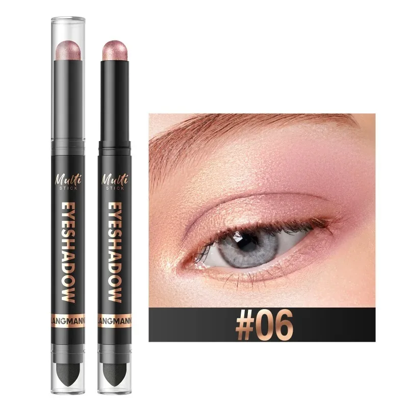 Bâton de fard à paupières Double tête, 16 couleurs, nacré, chatoyant, marron, crème hautement imperméable, crayon d'ombre à paupières, maquillage longue durée pour les yeux — image 16