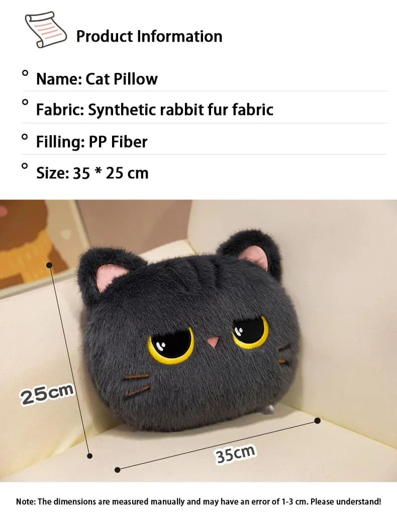 Originelles Plüschtier, schwarze Katze, offizielles großes Puppen-Wurfkissen, Plüschtier, süßes und bezauberndes Sofakissen, Büro-Wurfkissen — image 9
