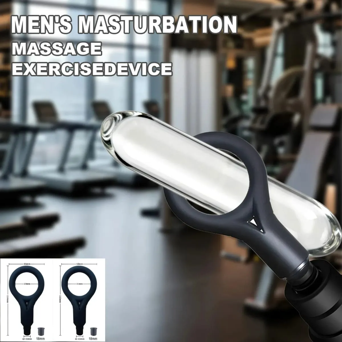 Men's vibrating masturbator electric masturbation ring training and relaxation device fascia gun adult head sex toy — image 2