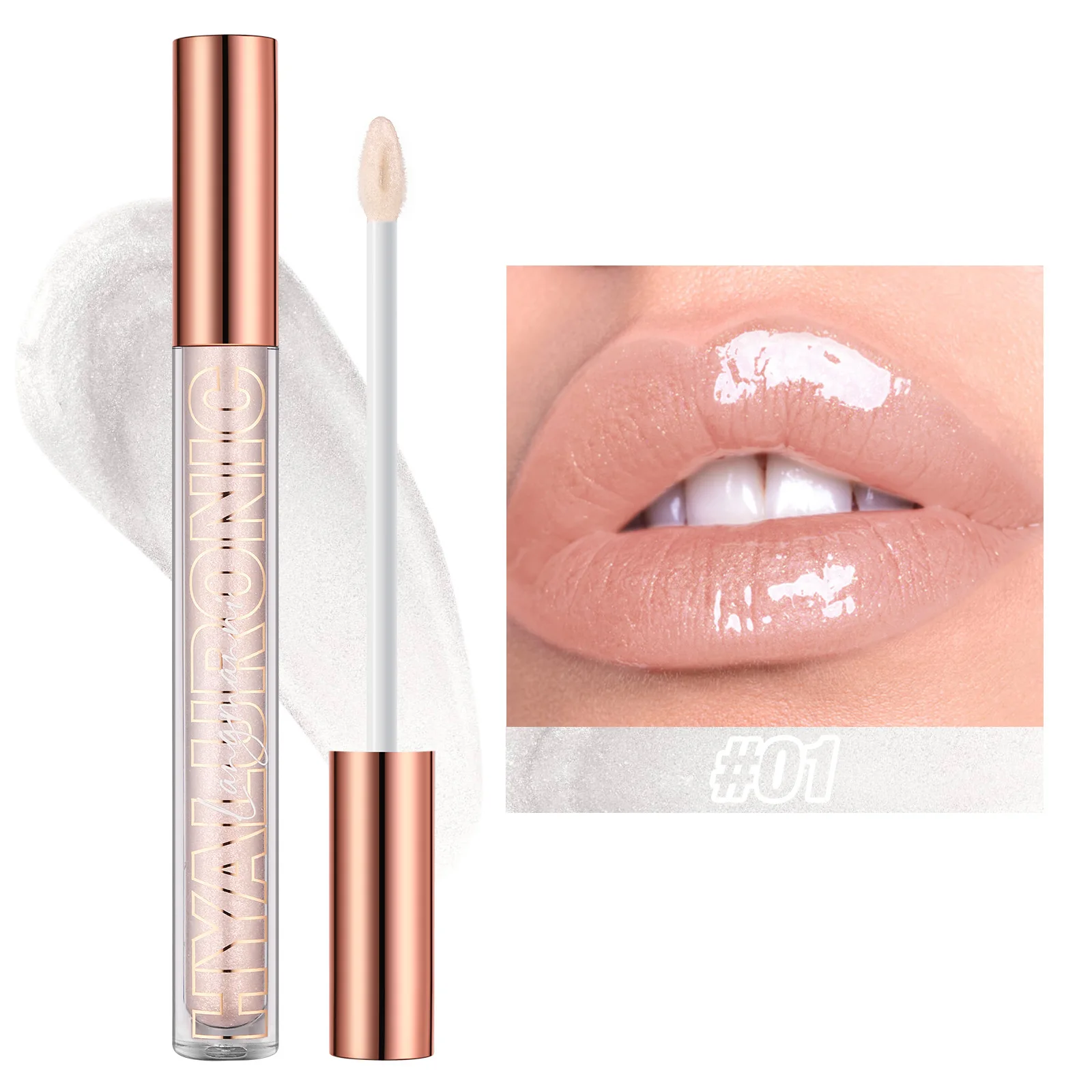 Pearlescent Glitter Plumping Lip GLOSS Diamond Glitter Nude สีชมพู Liquid ลิปสติก SHINY Glass กันน้ำเซ็กซี่ Lip Tint Lip Makeup — image 9