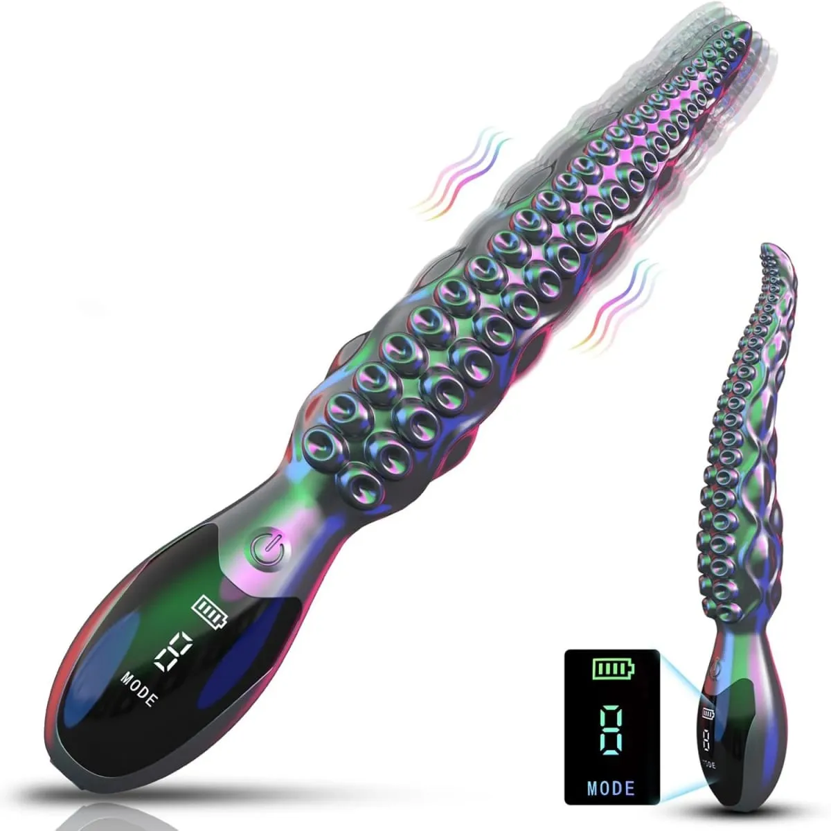 Vibrando realista g-ponto vibradores-display led polvo tentáculo clitoriano vibrador 10.7 "silicone vibrador brinquedos sexuais adultos para mulher — image 1