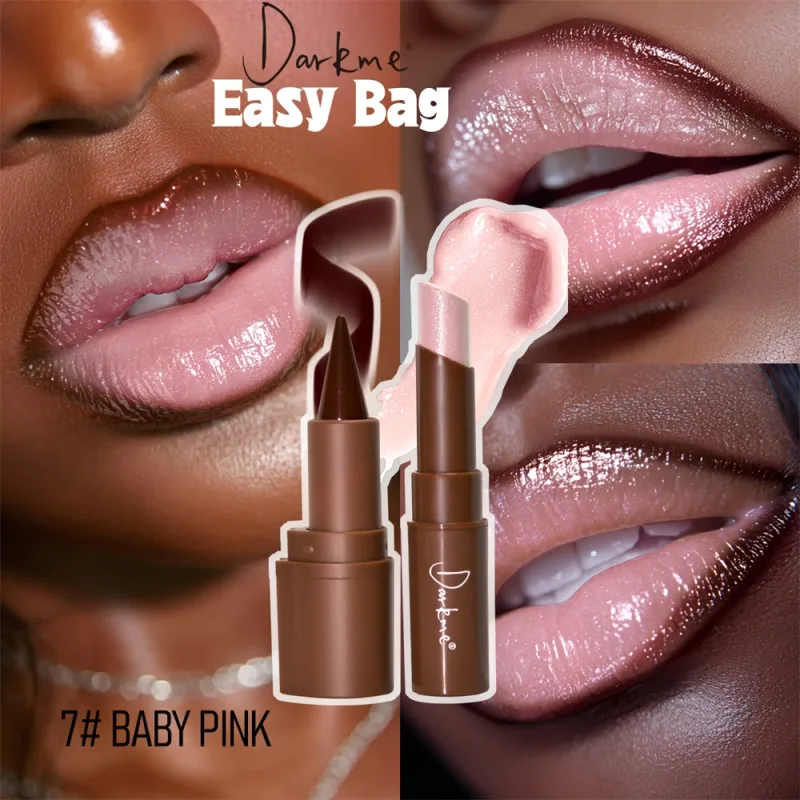 Tapered Tip Matte Lip Liner Pencil & Pearlescent Lipstick Set Long Lasting Waterproof Sparkling Professional Lip Makeup Duo