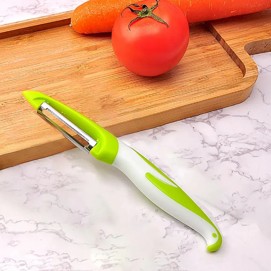 Pelador de verduras y frutas apto para cocina pelador de frutas, verduras y patatas, mango ergonómico antideslizante y hoja afilada.