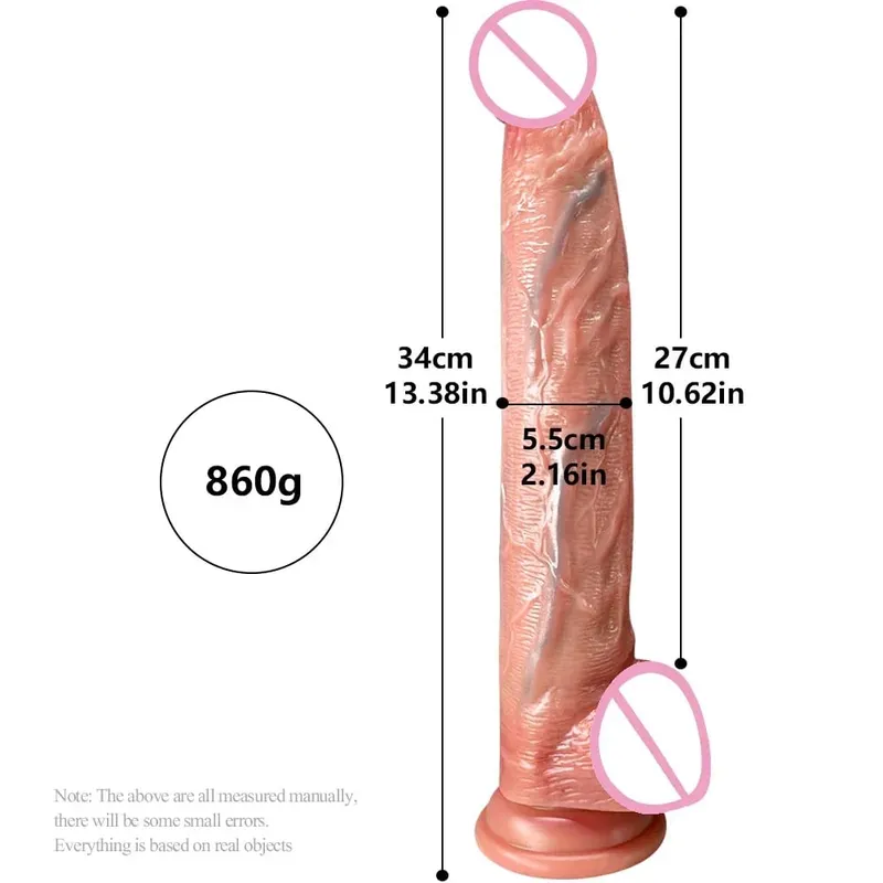 Godemiché à pénis Super Long de 13,3 pouces, doux et réaliste avec ventouse, jouets sexuels anaux pour hommes et femmes, masturbateur, énorme Phallus