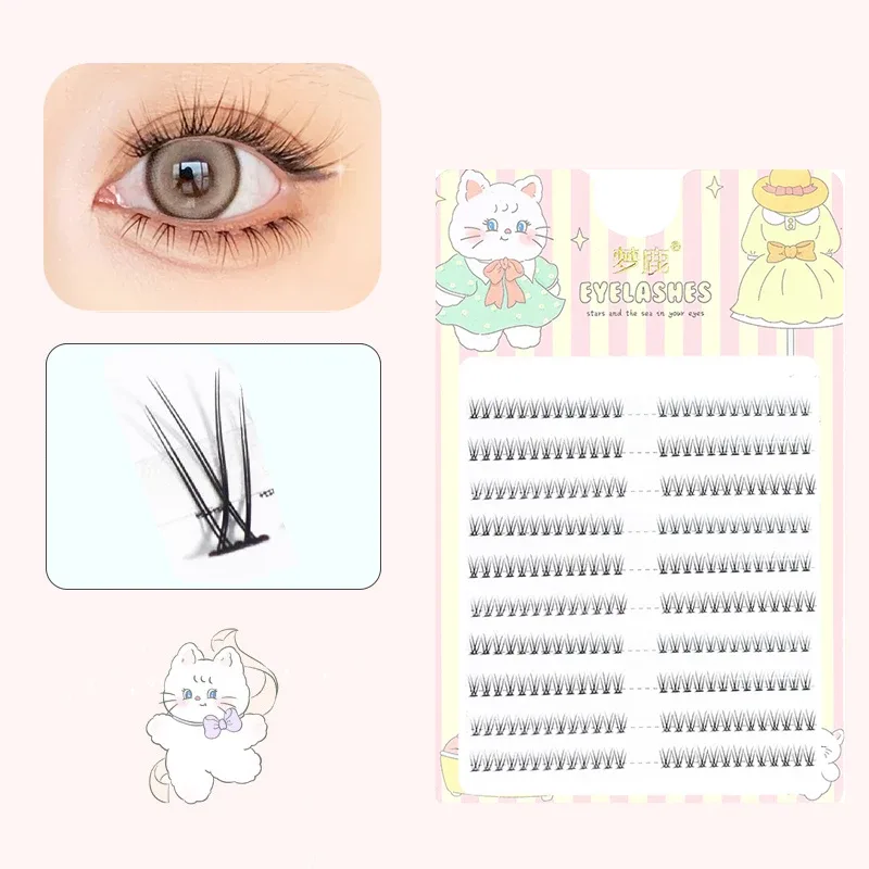 J Curl V Shape Under Eyelash Comic Eye Lashes Natural Bottom Lashes Soft Manga Eyelashes Bunches Eyelash Clusters Korean Makeup — image 29