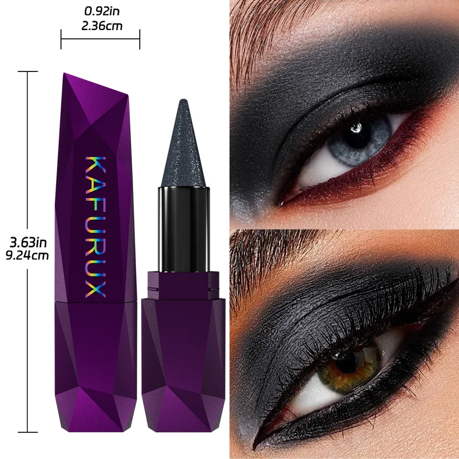1PC batang pembayang mata logam hitam berkilauan pembayang mata bergemerlapan kalis air Solek Korea untuk kecantikan gincu kosmetik mata atau bibir — image 6
