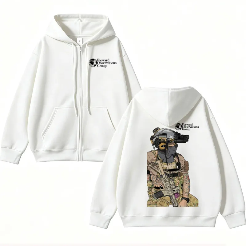 Forward Observations Group Graphi Zip Up Hoodie Fashion Skeleton Gothic Sportwear Men Women Fleece Loose Jackets Streetwear Male — image 11