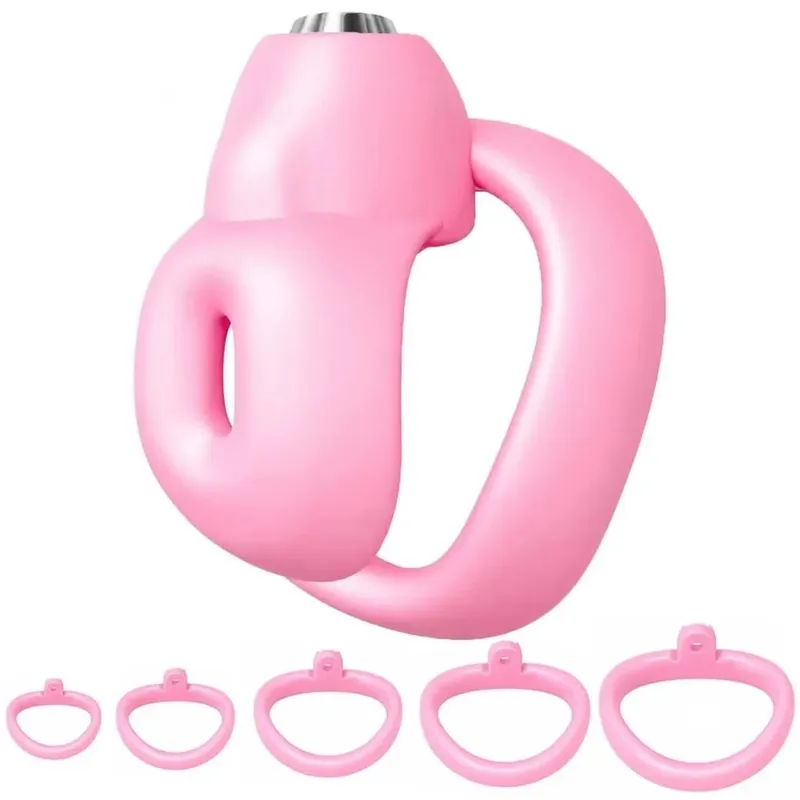 ชายอวัยวะเพศชาย Chastity กรงชุดขนาดเล็ก Chastity กรง 5 แหวน Cock อวัยวะเพศชาย Bondage Slave Restraint Man Sex Toy