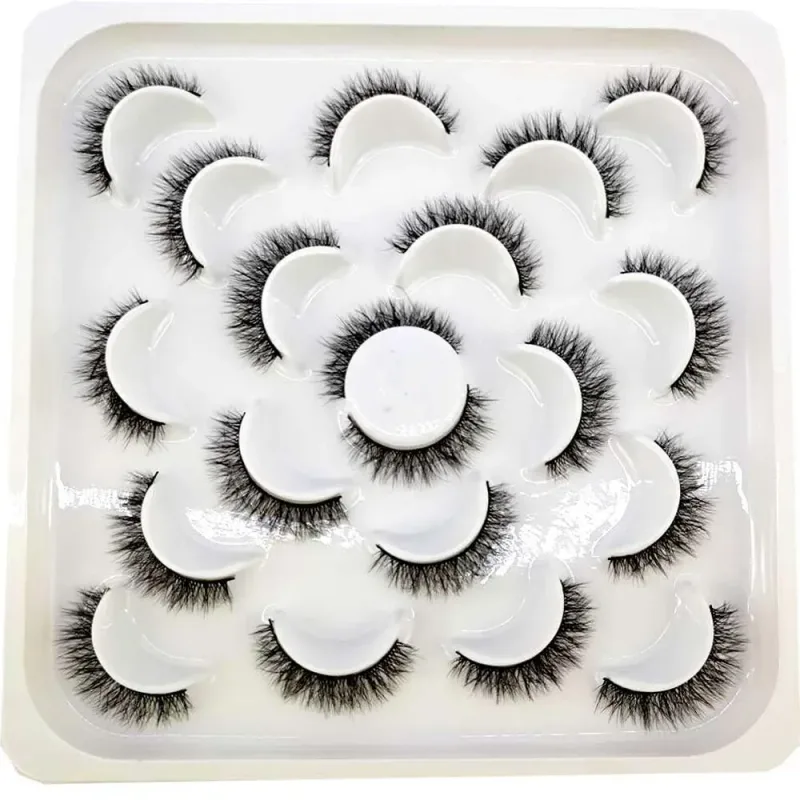 NEW 10 pairs Handmade 3d mink lashes short False Eyelashes Cross Messy Dense Natural Eye Lashes Stage Makeup False Eyelashes — image 9