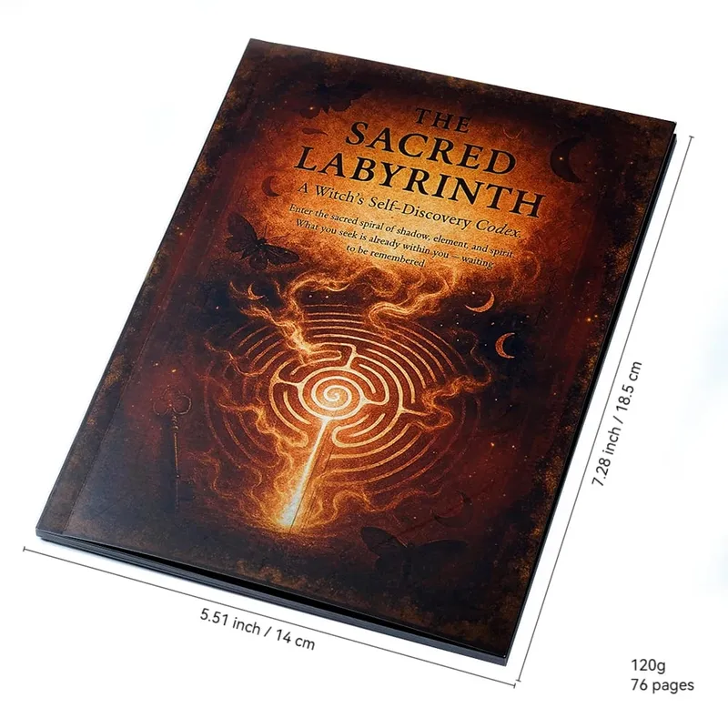 The Sacred Labyrinth a Witch's Self-Discovery Codex Εξερευνήστε 74 σελίδες του Mystieal Self-Diseovery Shadow Work Grimoire Growth Work