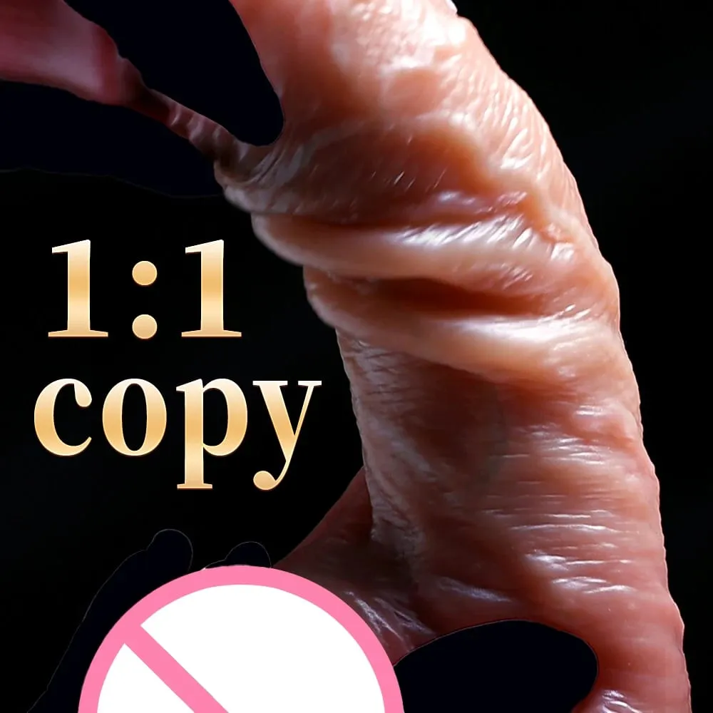 Realistic Dildo Sliding Foreskin Big Penis Suction Cup Dildos Female Masturbator Fake Dick Adult Anal Sex Toys for Women Men Gay — image 6