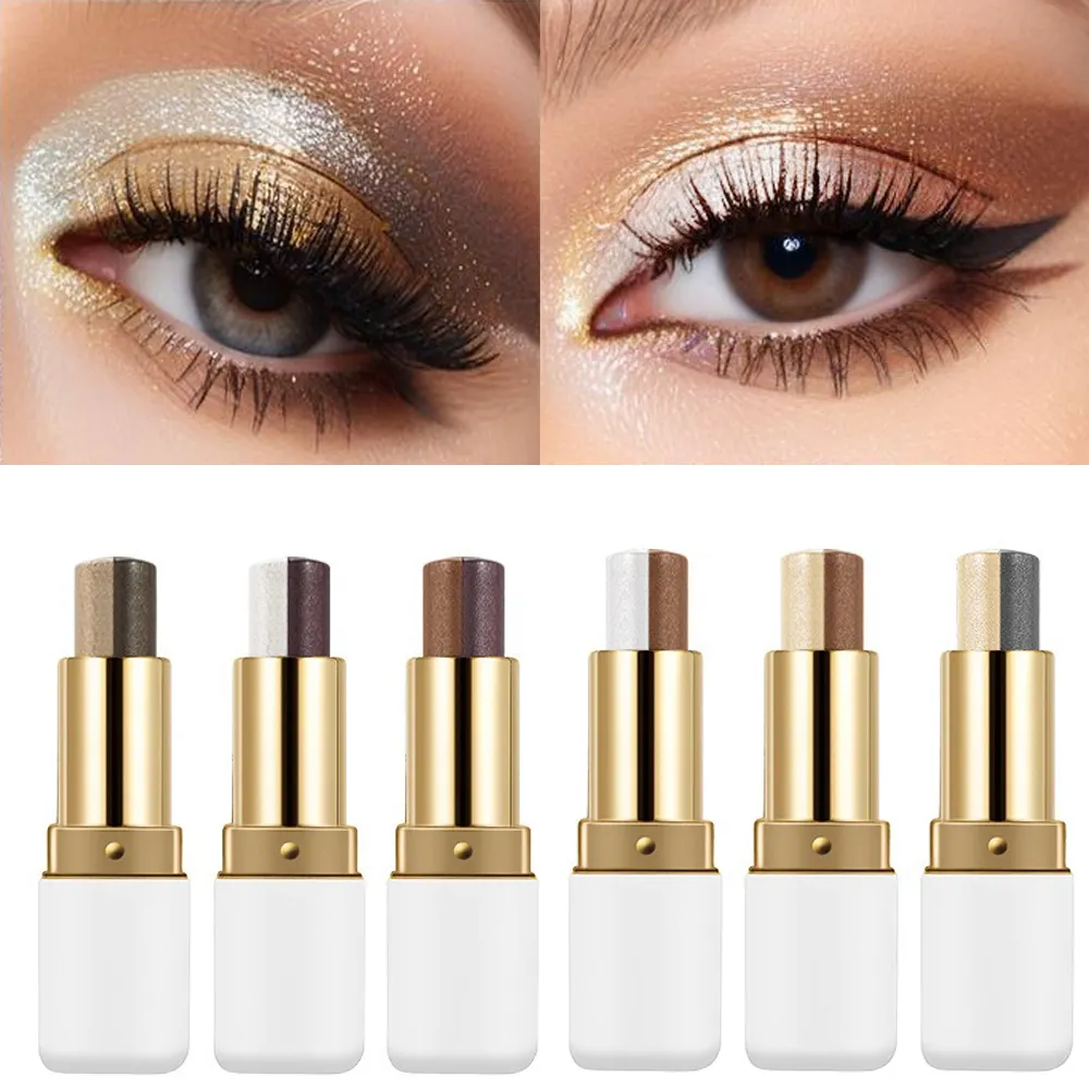 צבע כפול צללית סטיק גליטר Highlight Shadow Stick איפור עיניים עמיד למים שימר מתכתי איפור צללית — image 3