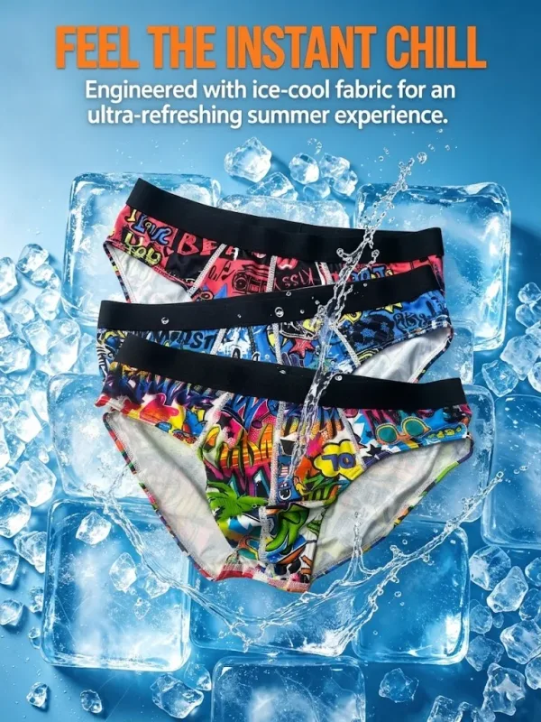 Lot de 3 Boxers à la mode pour hommes, sous-vêtements confortables, doux, à la mode, imprimés, décontractés et polyvalents