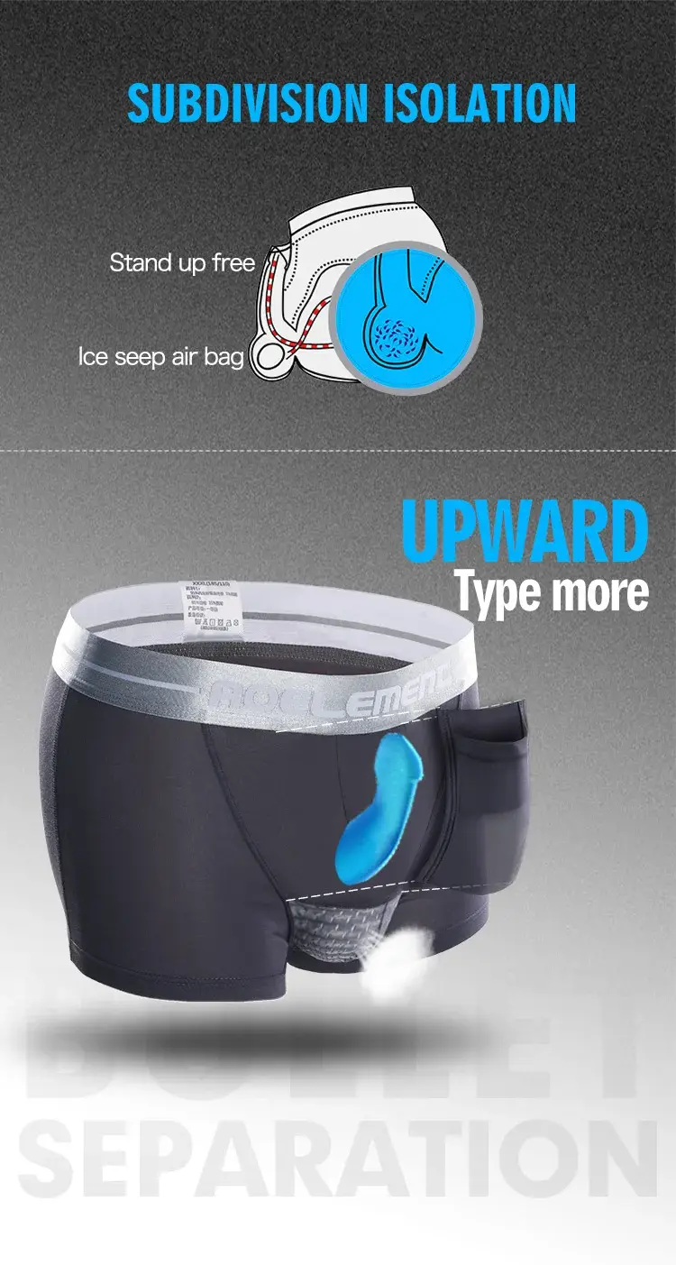 Bullet Separation Underwear Men's Ventilated and Breathable Summer Dry Underwear Ice Silk Pouch Ice Health Boxer Briefs — image 2