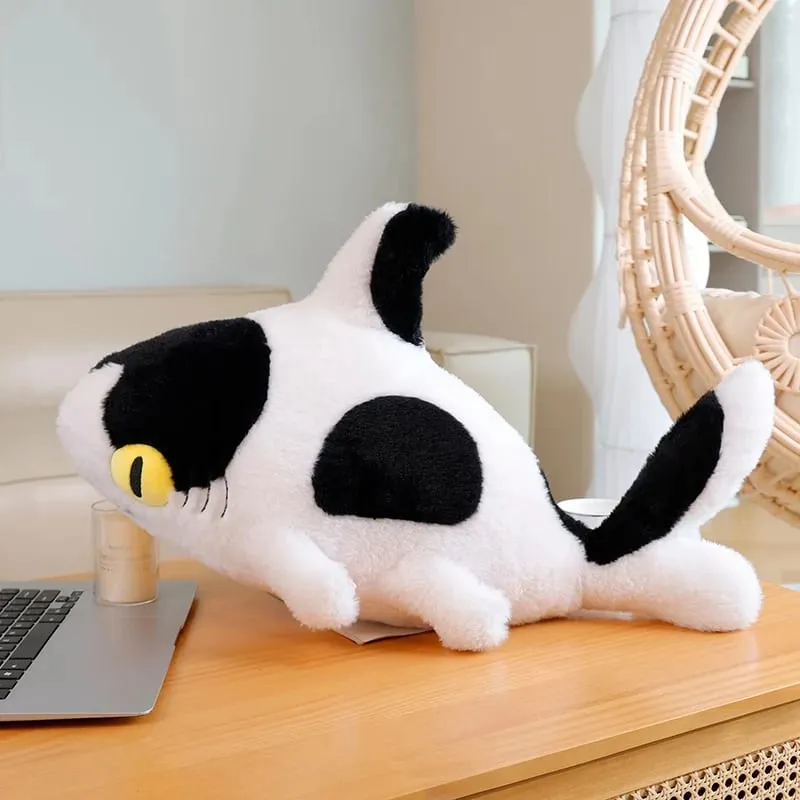50/70 ซม.จำลอง Shark หมอน Plush วัวพิมพ์ Fluffy Decompression Cushion Home Decor การถ่ายภาพ Prop วันหยุดของขวัญ — image 7