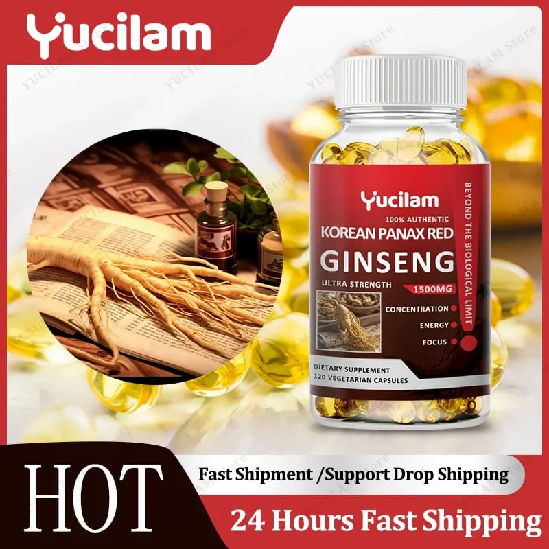 Korean Red Ginseng 1500 mg - Energy Supplement for Peak Performance Focus & Vitality - High Potency Ginseng Root Extract — image 1