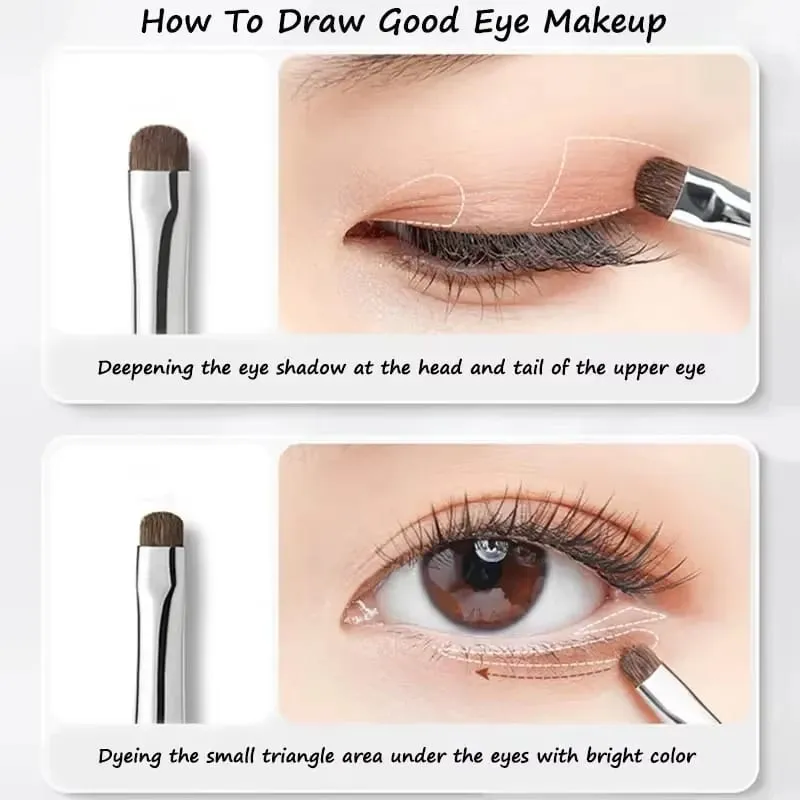 4-Piece Set Of Exquisite And Compact Eyeshadow Brushes Made Of Horsehair For Precise Blending; Eyeliner Brush; Concealer Brush — image 5