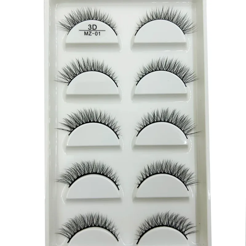 Commercio all'ingrosso 5 paia 3D visone naturale ciglia finte trucco estensione ciglia finte ciglia finte cils make up bellezza Cilios — image 10