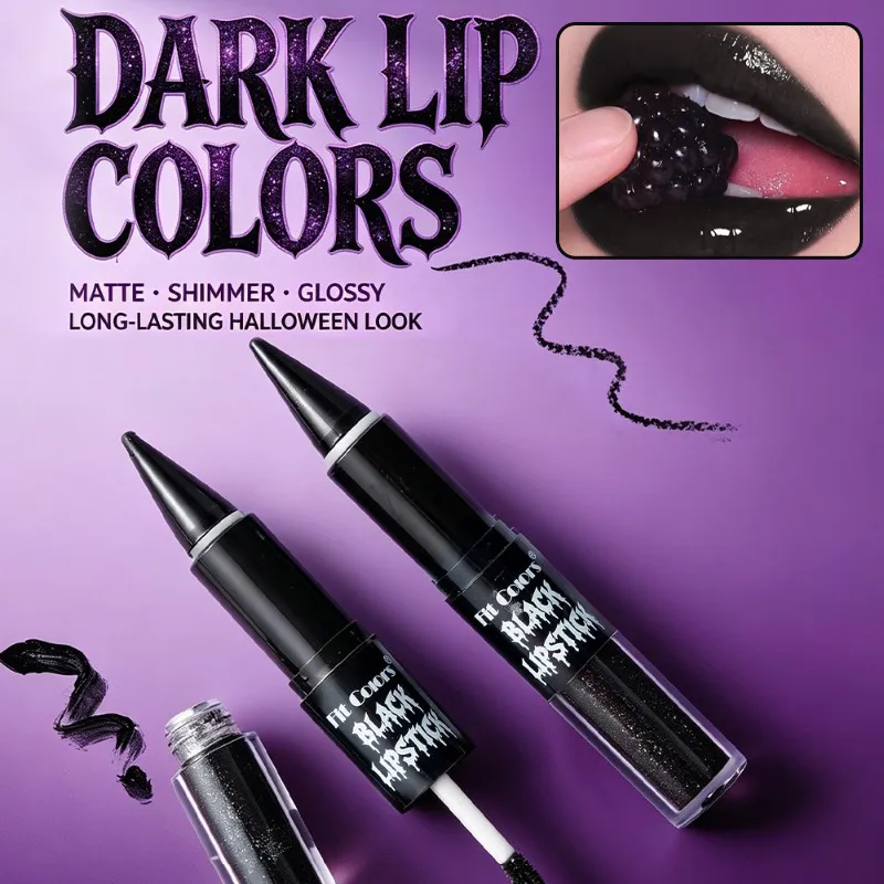 ฮาโลวีน 2-in-1 ลิปกลอส Matte Lip Liner ยาวนานกันน้ำลิปสติก Moisturizing SHINY Lip Oil สำหรับปาร์ตี้แต่งหน้า — image 4